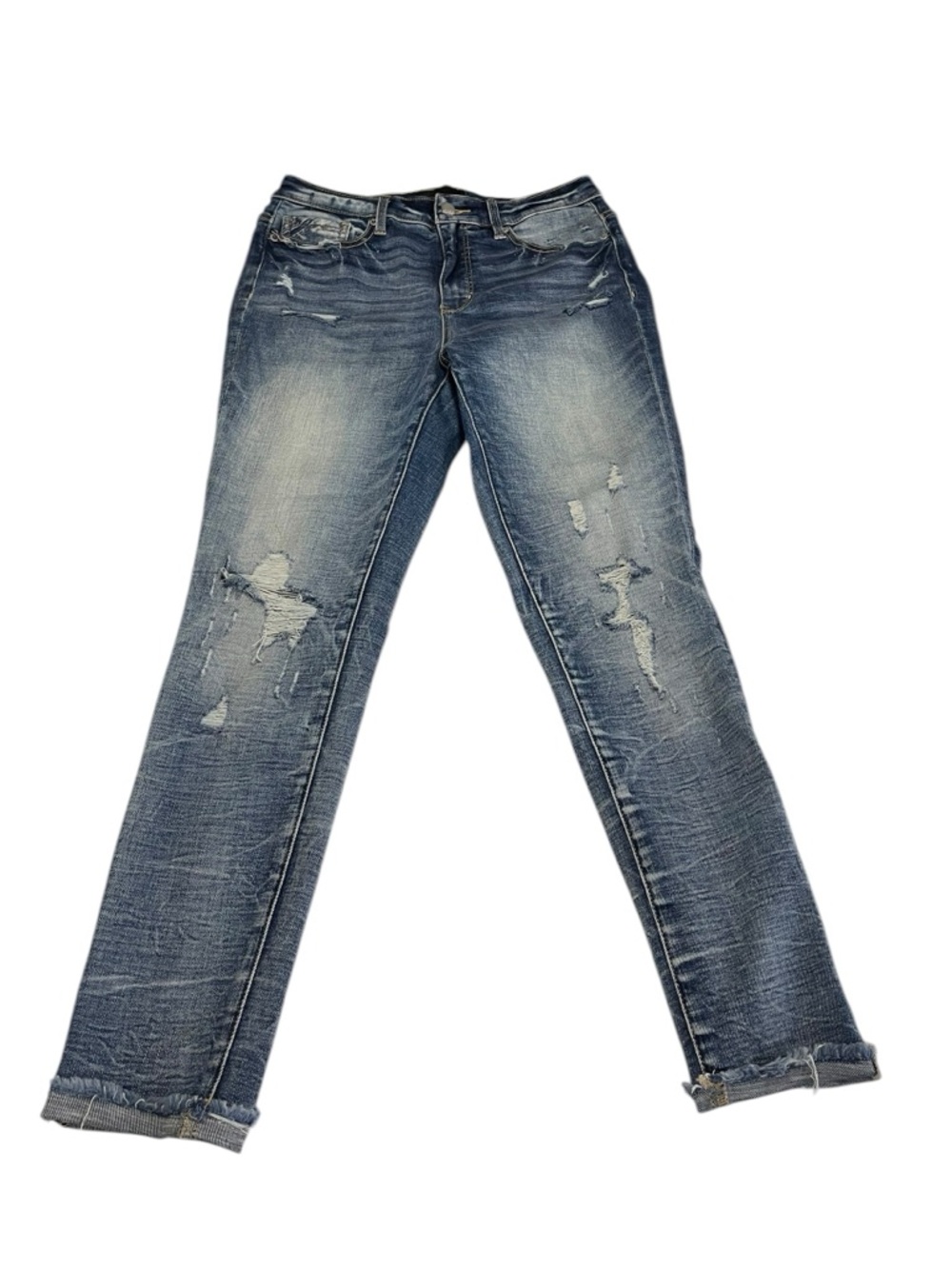 Buckle Black Fit No 75 Ankle Skinny Jeans Women's Size‎ 27 Distressed Blue
